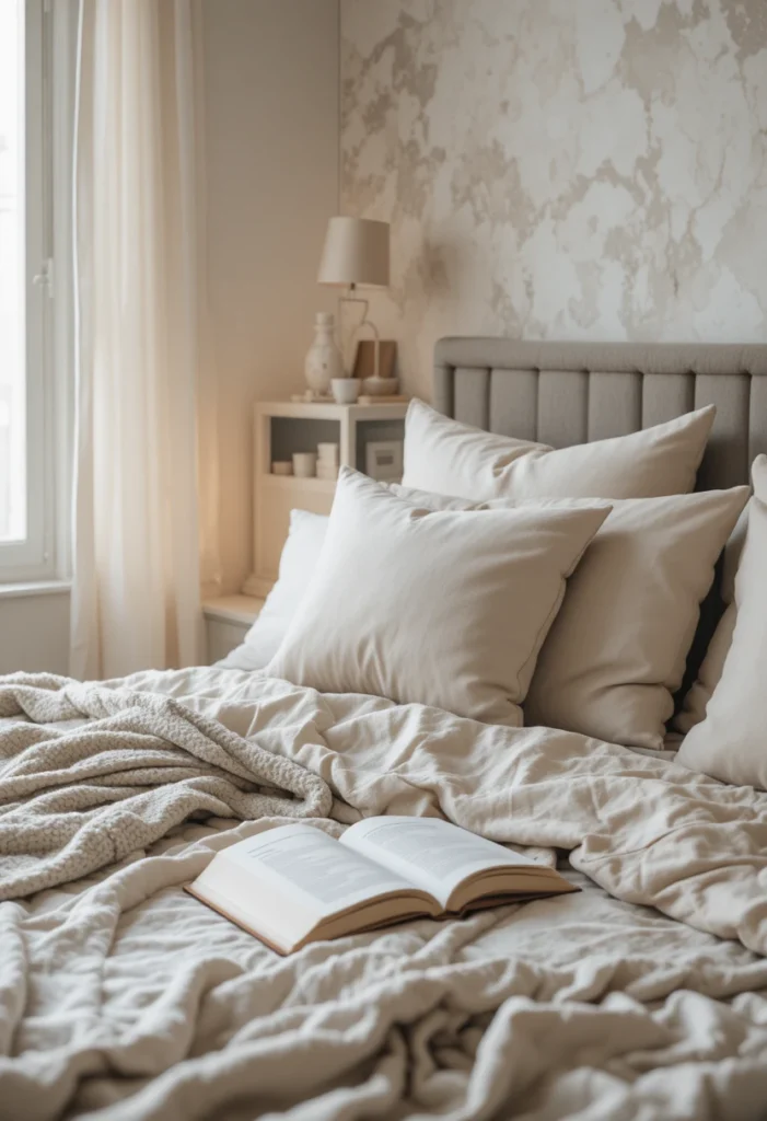 Use a Corner of Your Bed Tiny Reading Nook Ideas