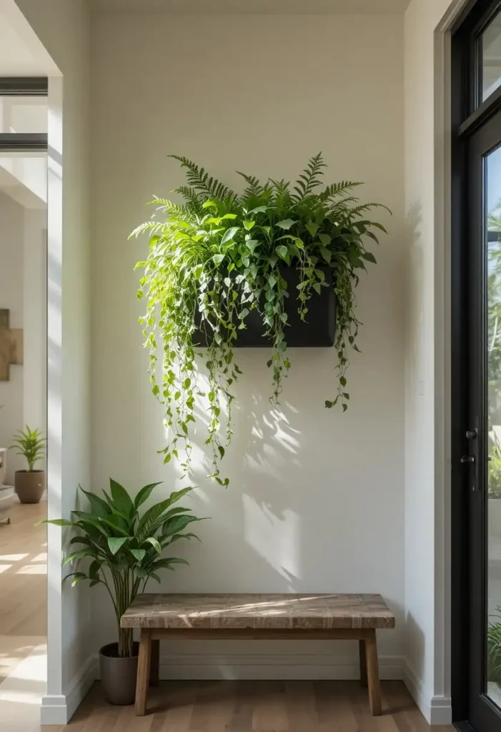 Add Greenery in a Wall Planter Tiny Entryway Ideas 