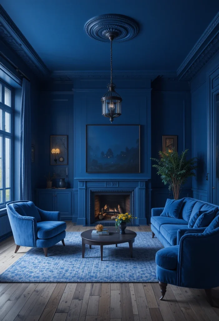 The Color-Drenched Blue Room