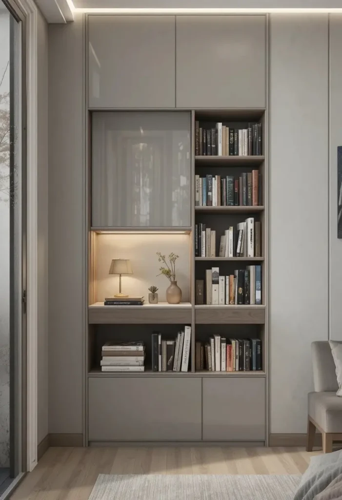 Install Fold-Down Wall Shelving Tiny Bookshelf Ideas