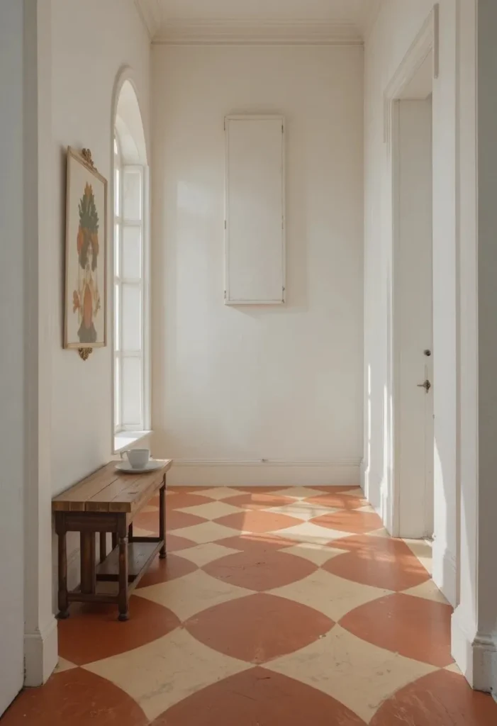 Paint the Floor for an Unexpected Tiny Entryway Ideas  Detail