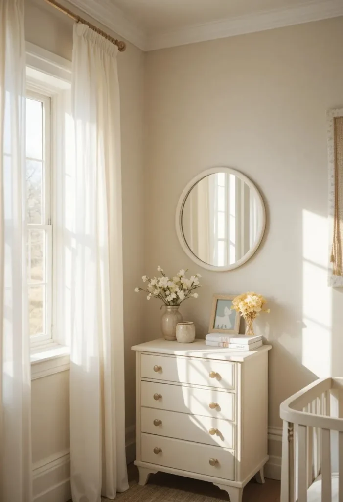 Mount a Mirror to Amplify Light Tiny Nursery Ideas