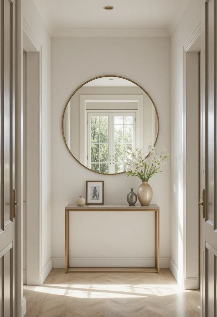 Add a Mirror to Open Up the Sightline Tiny Mudroom  Ideas