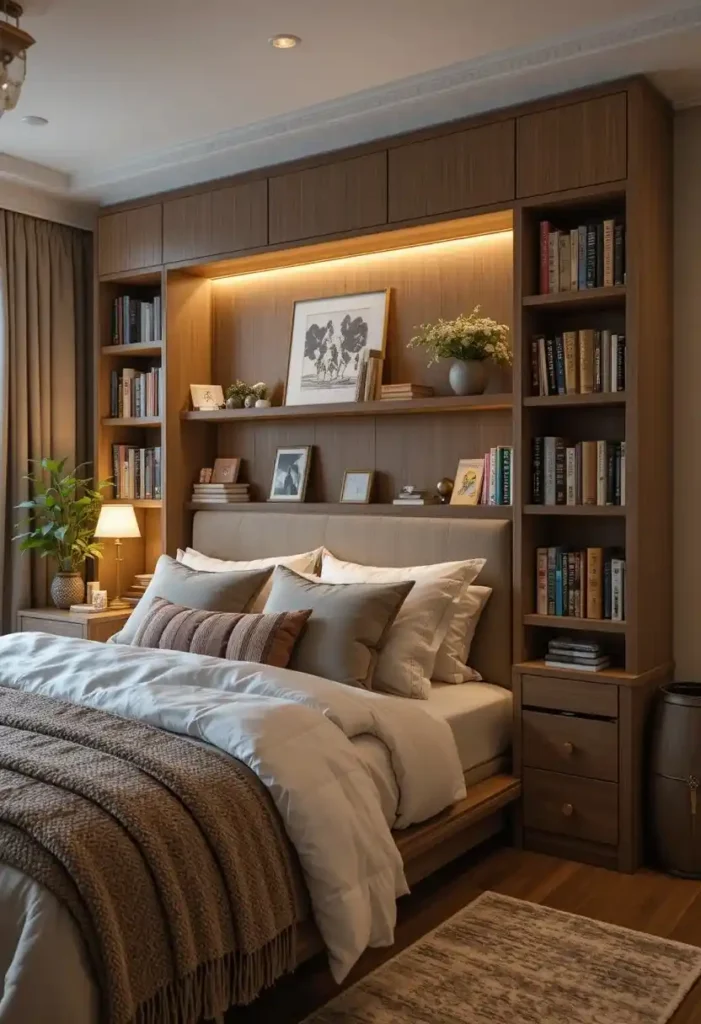 Add a Headboard Bookshelf Tiny Bookshelf Ideas