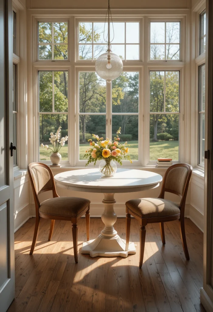 Use a Round Table Instead of Square Use a Round Table Instead of Square Tiny Sunroom Ideas