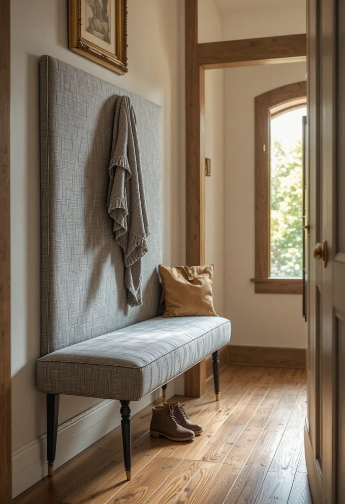 Use a Slim Bench That Folds or Tucks Away Tiny Mudroom  Ideas