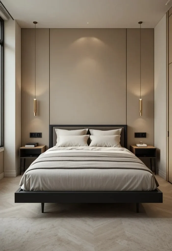 Go Vertical With Wall-Mounted Nightstands Go Vertical With Wall-Mounted Nightstands Tiny Guest Room Ideas