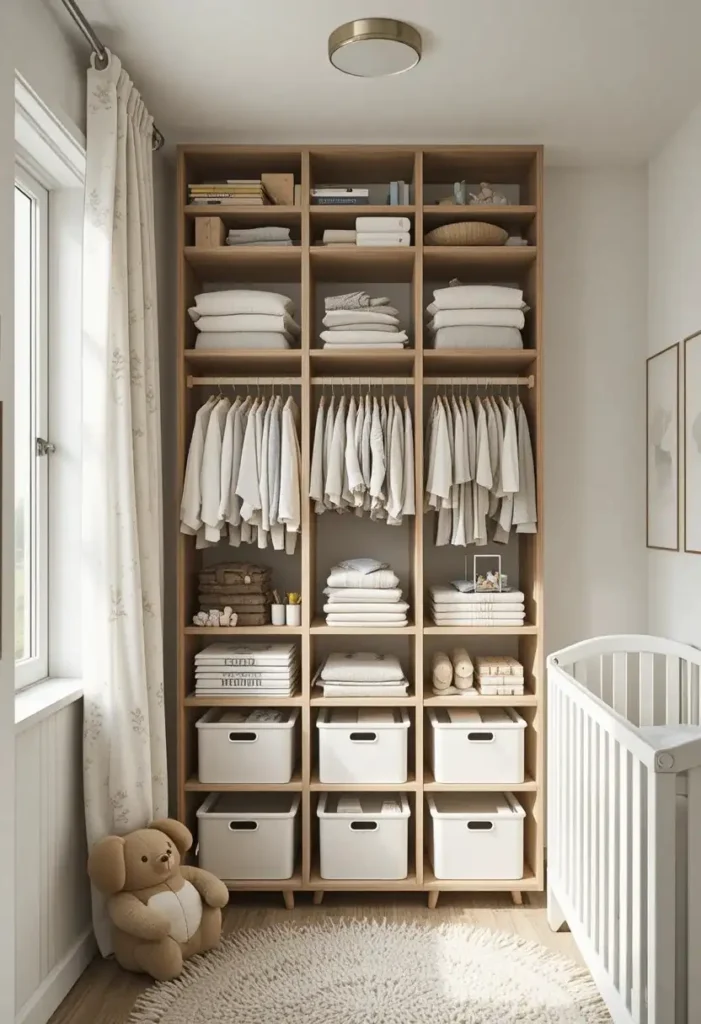 Go Vertical With Storage Tiny Nursery Ideas