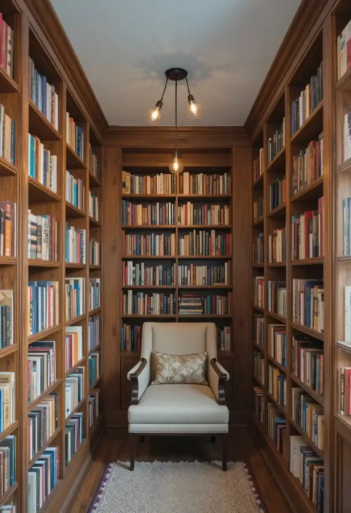 Frame the Space With Two Freestanding Bookshelves Tiny Reading Nook Ideas