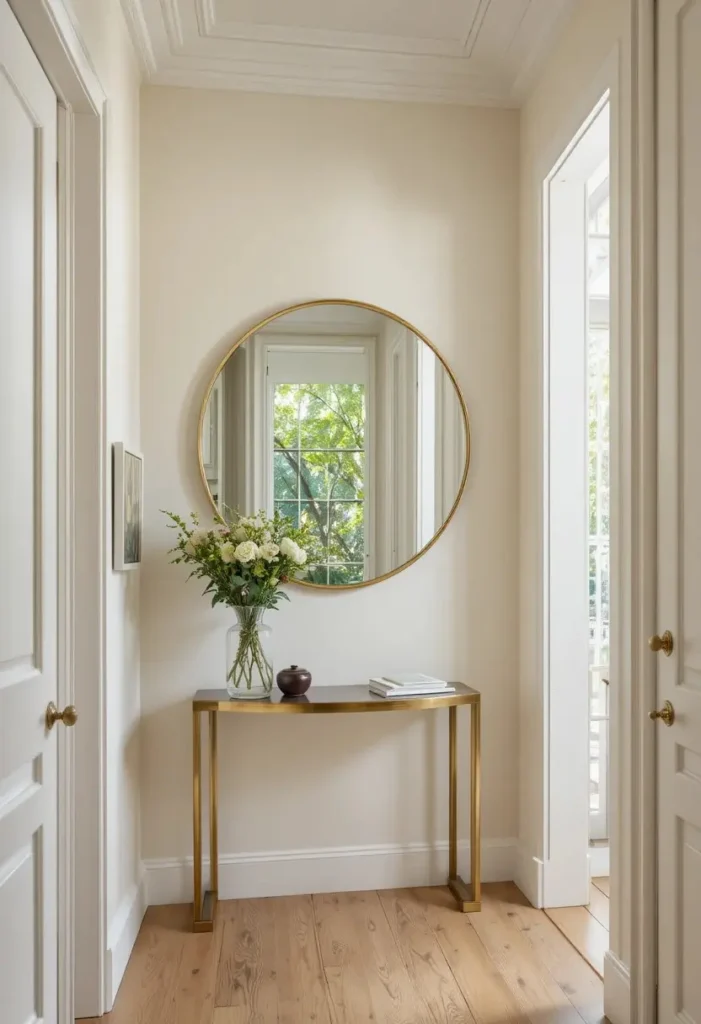 Bring in a Mirror to Trick the Eye Tiny Entryway Ideas 