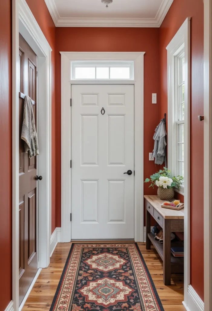 Paint the Space a Bold, Unexpected Color Tiny Mudroom  Ideas