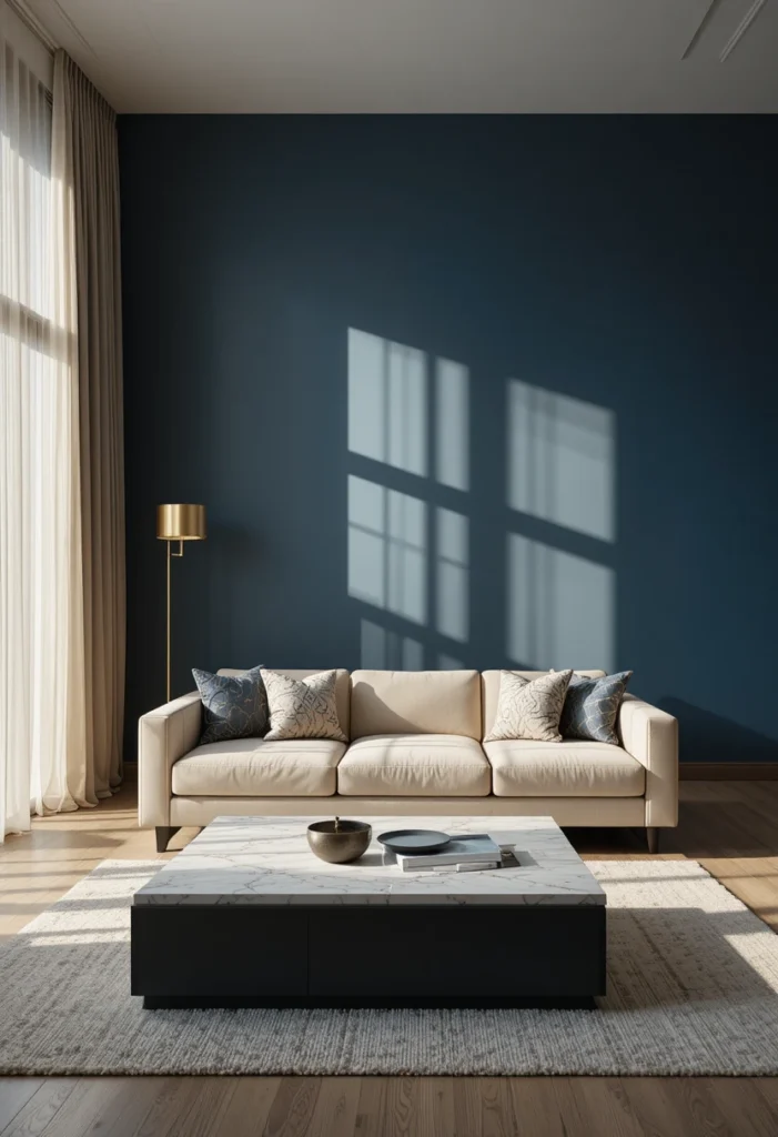 The Navy Blue Statement Wall
