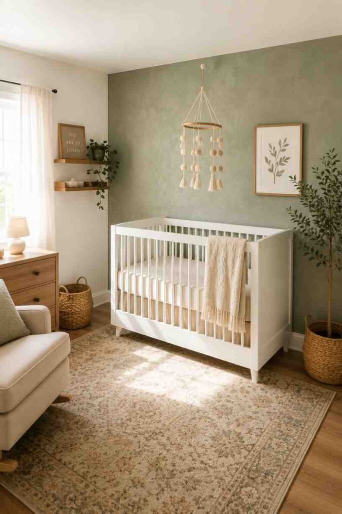 Create One Accent Wall, Not Four Tiny Nursery Ideas