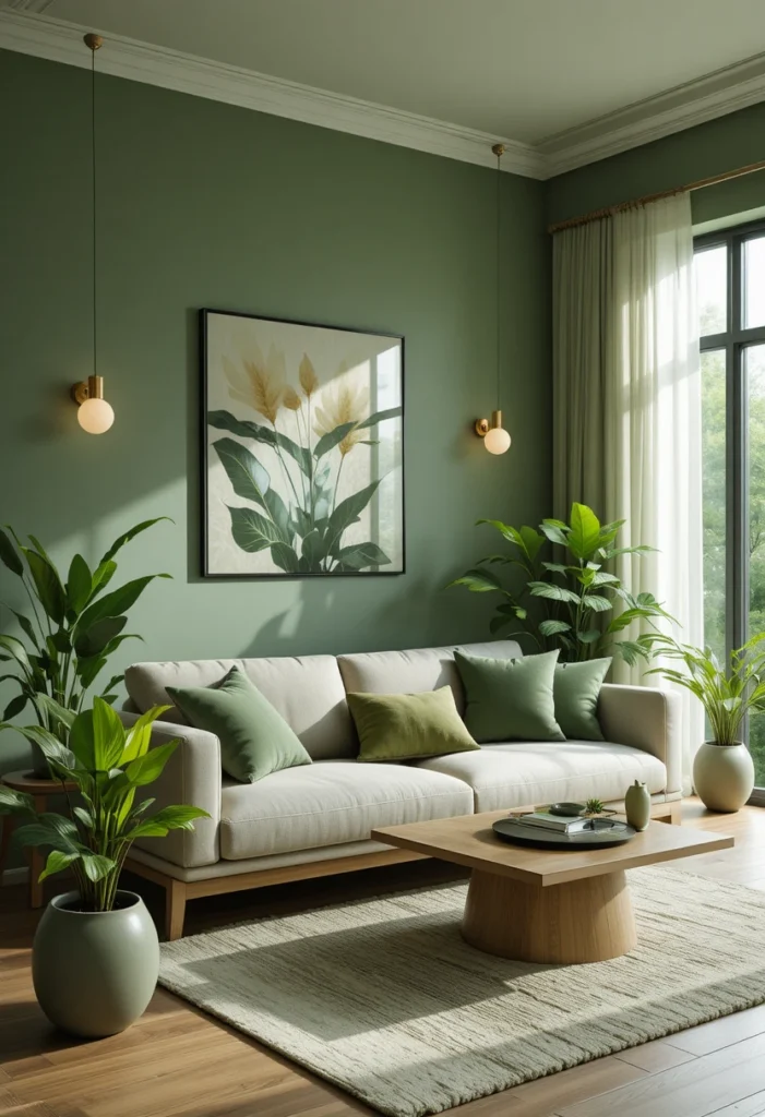 Create a Focal Point with a Sage Green Accent Wall