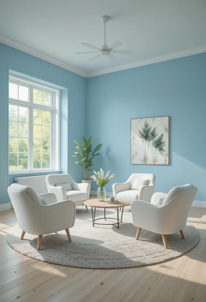 The Light and Airy Sky Blue Living Room