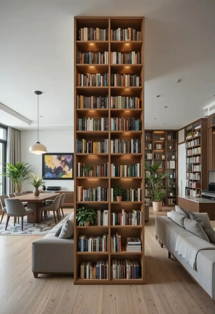 Use a Bookshelf as a Room Divider Tiny Bookshelf Ideas