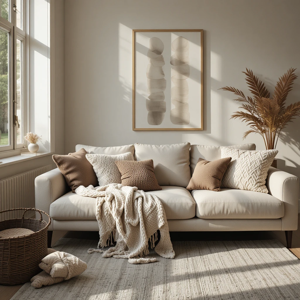Incorporate Cozy Textiles Through Pillows and Throws