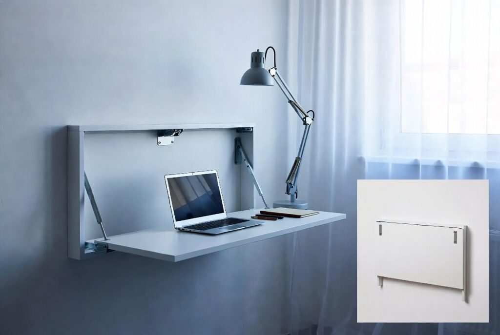 A Fold-Down Wall Desk for Remote Work Tiny Space Furniture Ideas