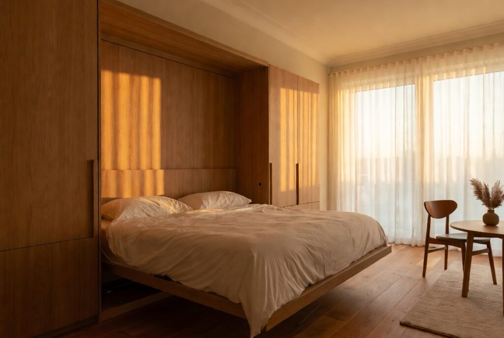 A Murphy Bed (Wall Bed) for Studio Living Tiny Space Furniture Ideas