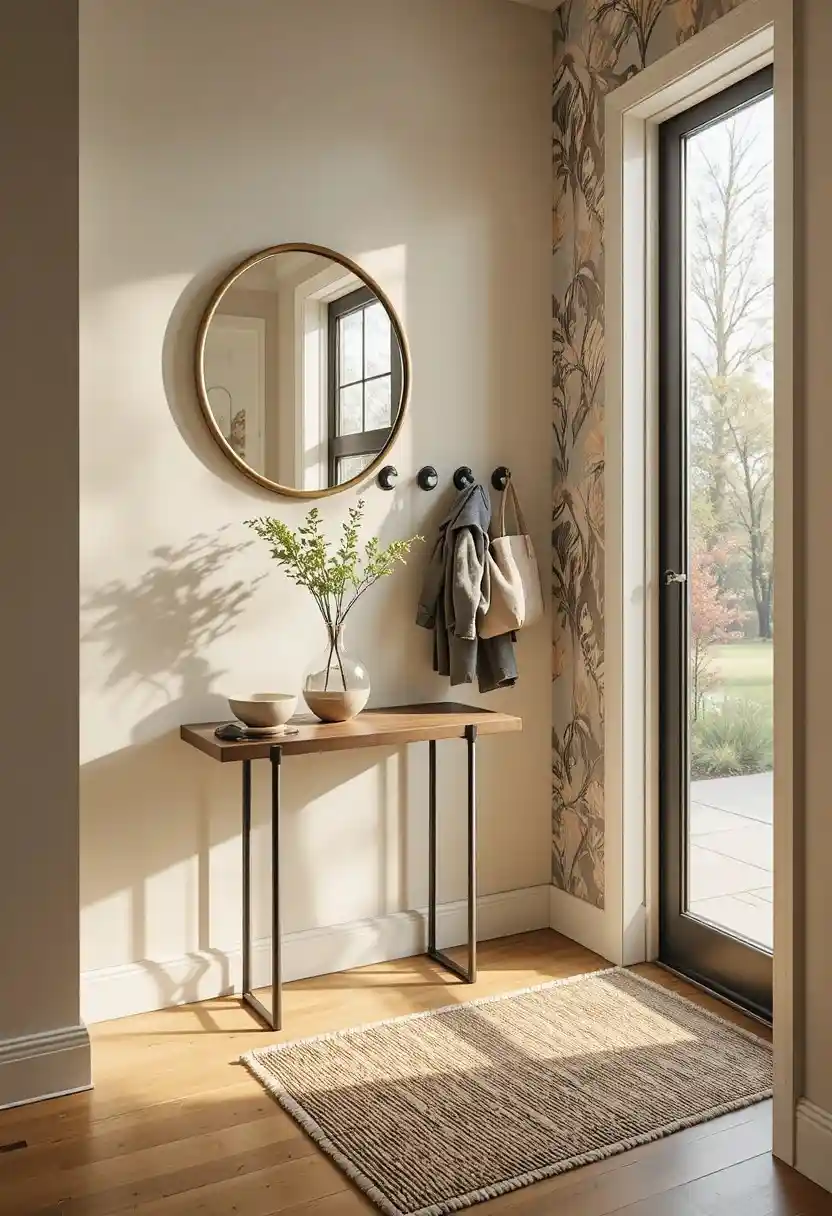 15 tiny entryway ideas featuring wall storage, a slim console table, and a runner rug that create a big first impression in a small space