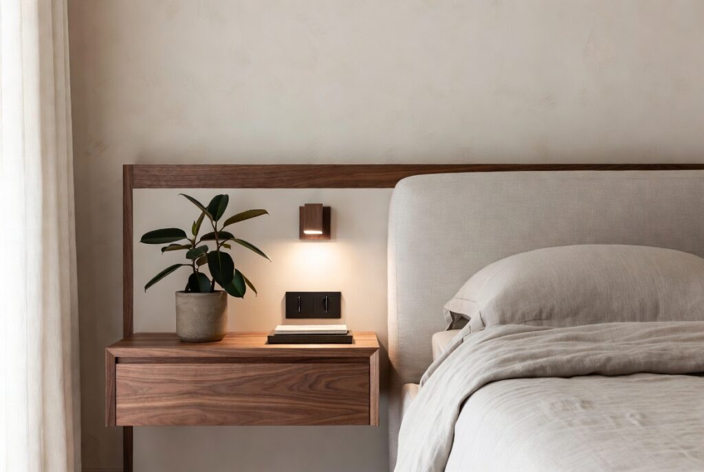 Wall-Mounted, Floating Nightstands Tiny Space Furniture Ideas