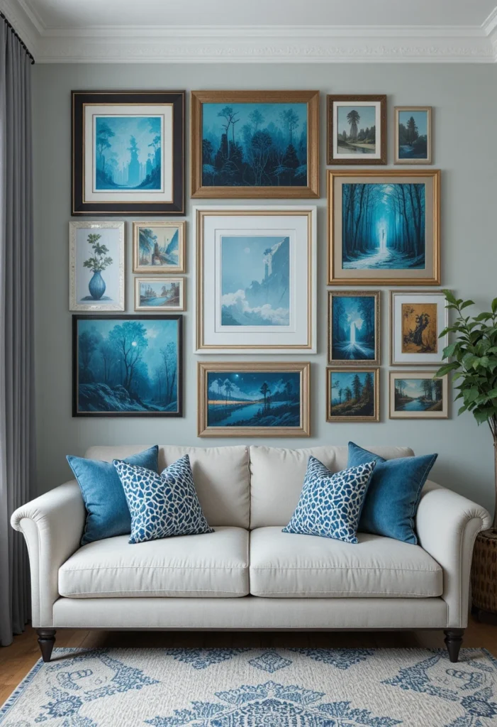 The Blue Gallery Wall