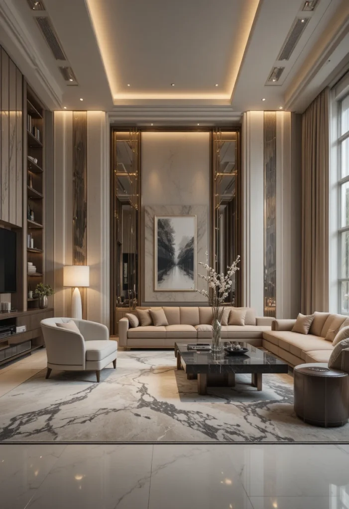 Luxe Hotel Neutral with Monochrome Drama