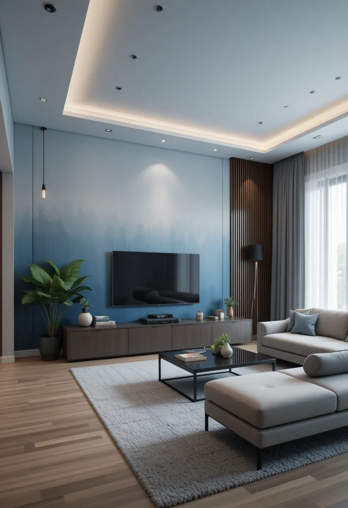 The Ombre Blue Wall