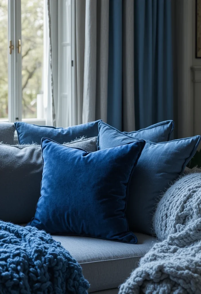 The Textural Blue Living Room