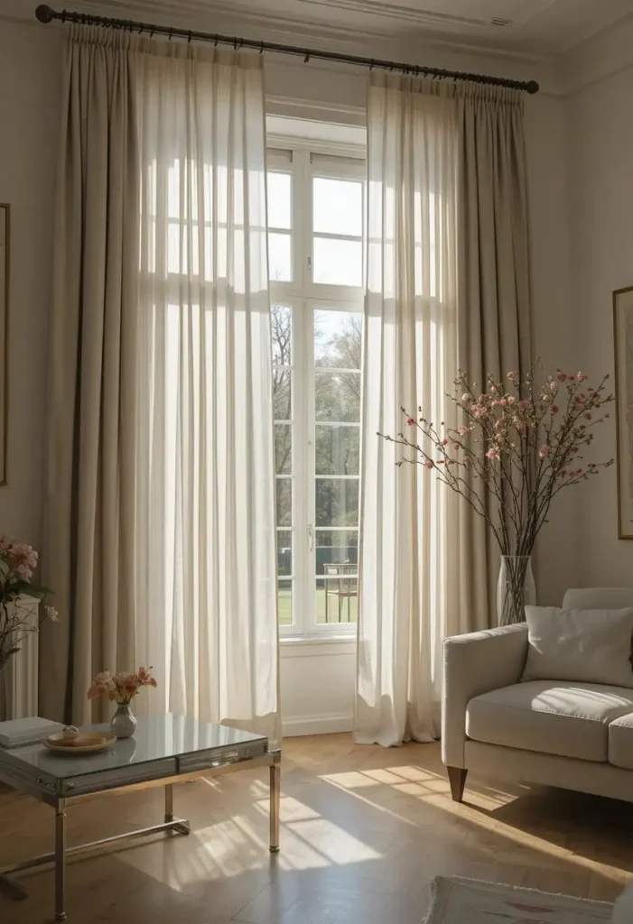 Layered Curtains and Sheers Layered Curtains and Sheers Window Treatment Ideas