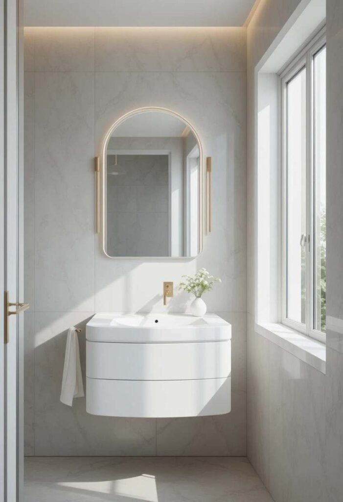 Choose a Floating Vanity Tiny Bathroom Ideas