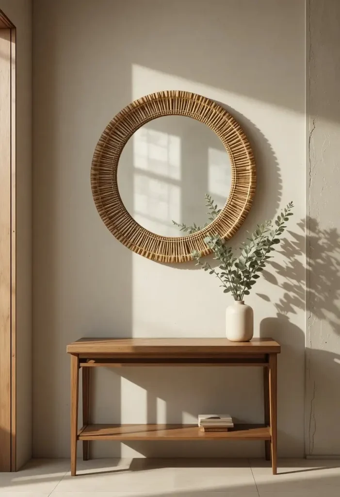 A Woven Rattan Mirror Frame Woven Accents Ideas
