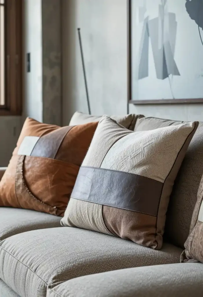 Mixed-Material Panel Covers Throw Pillow Cover Ideas 