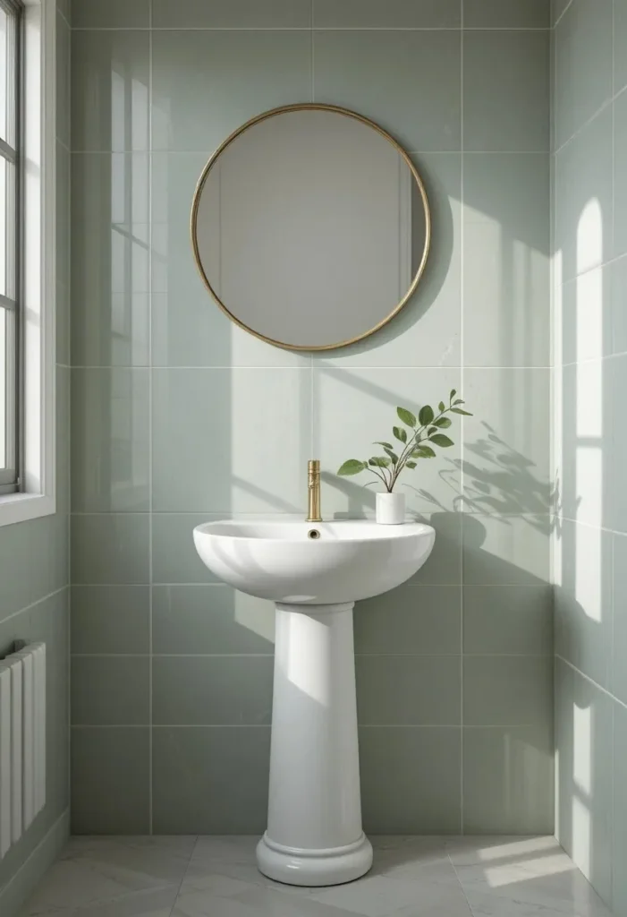 Install a Pedestal or Vessel Sink Tiny Bathroom Ideas