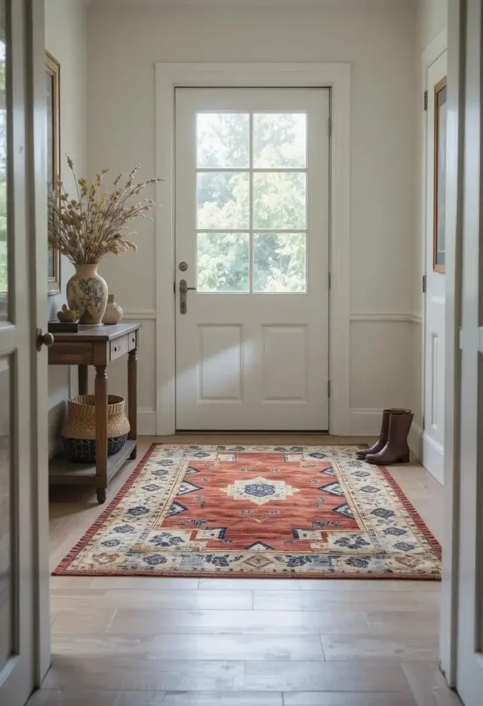 Warm Up Your Entryway With a Statement Throw Rug Throw Rug Ideas