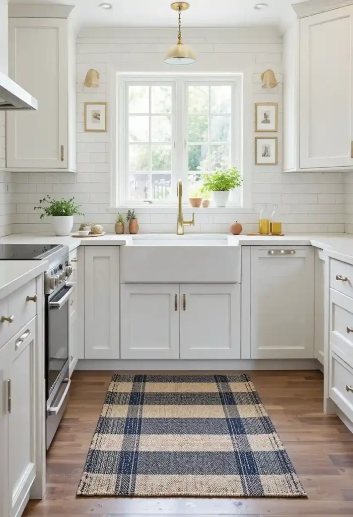 Soften the Kitchen Sink Zone With a Durable Runner Throw Rug Ideas
