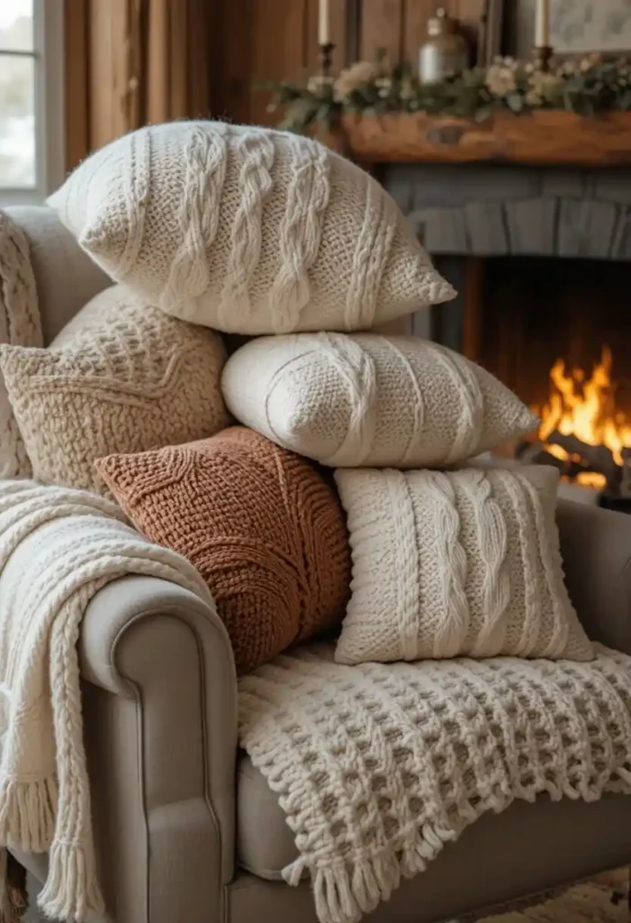 Chunky Knit & Crochet Covers Throw Pillow Cover Ideas 
