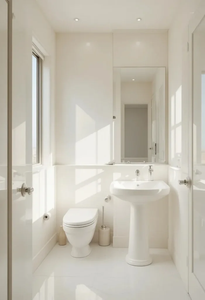 Pick Light, Reflective Wall Colors Tiny Bathroom Ideas