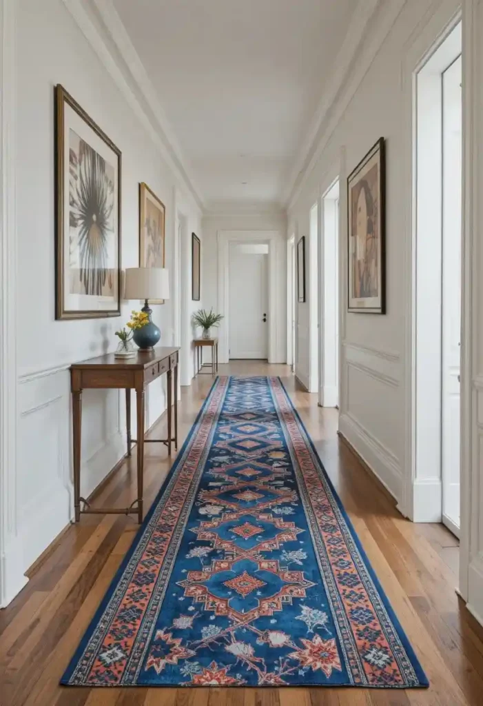 Turn a Boring Hallway Into a Runway With a Long Runner Throw Rug Ideas