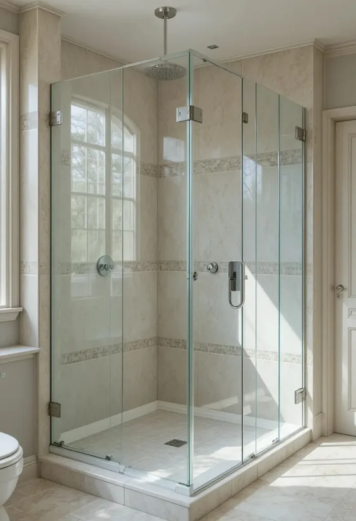 Use Glass Instead of Curtains or Solid Doors Tiny Bathroom Ideas